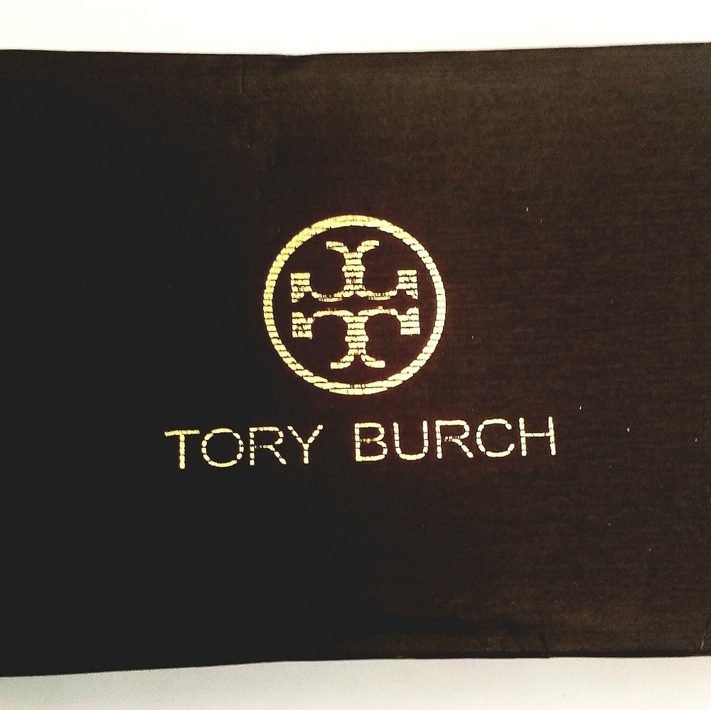 New WOT Tory Burch Black Pebbled Leather Clutch Wa